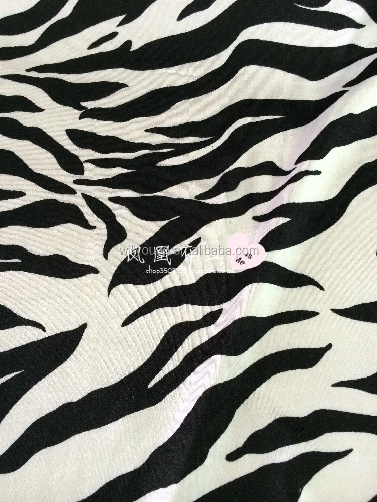 DTY Print Soft Fabric Stretchy Big Animal Zebra Print Polyester Spandex Comfortable Fabric DIY Fabric Apparel Fabric lightweight fabric