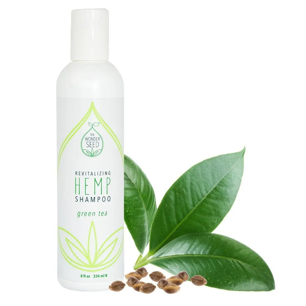 The Wonder Seed Hemp Shampoo - All Natural Organic Formula - Vegan Friendly Blend - Best Solution for Dry Itchy Scalp/ Dandruff/ Oily Hair & More - Proudly Cruelty Free (Green Tea) 8oz