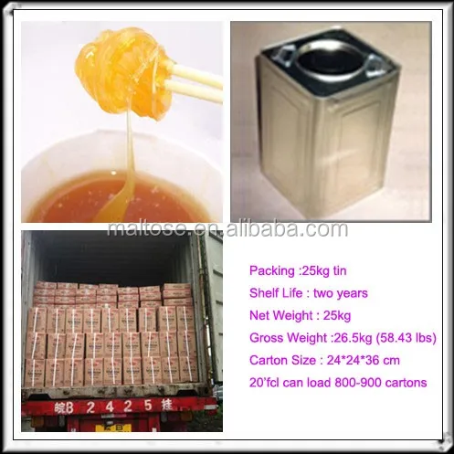 China high quality maltose syrup packed in bowl used as Sweeteners