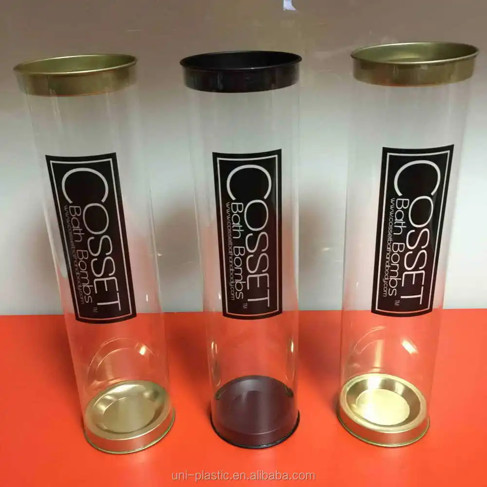 Plastic Cylinder Food Tube Tinplate Lids Clear Tube Packaging Plastic