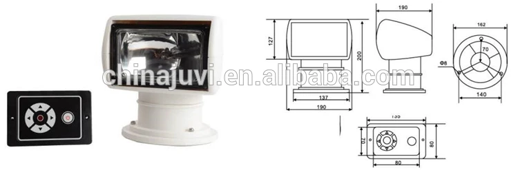 TG25-A 100w halogen bulbs yacht boat rotating automatic searchlight for fishing DC 12V/24V marine grade