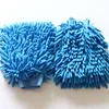 Chenile car washing cleaning kit blue white microfiber chenille sponge glove car wash mitt in microfiber material