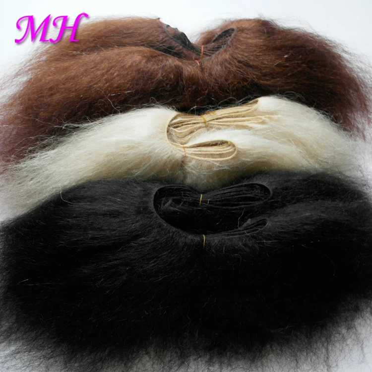 Washed White Black Yak Hair Used For Beard Christmas Wigs And Lion