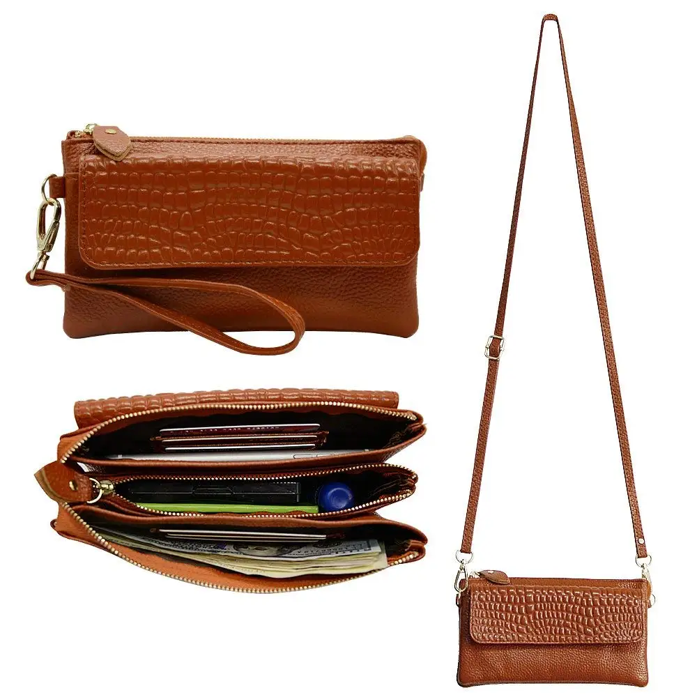 Ks0050 Pu Leather Wristlet Clutch Smartphone Crossbody Wallet With Card Slots Product