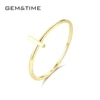 GEM&TIME Real 14K Solid Gold Rings Luxury Bar Simle Design RingsYellow Gold Rings Wedding Ring for Women Wholesale jewelry