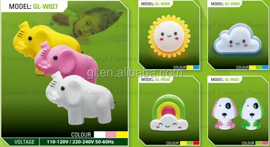 OEM GL-W092 Four Leaf Clover flower 4 SMD mini switch plastic material plug in children gift night light