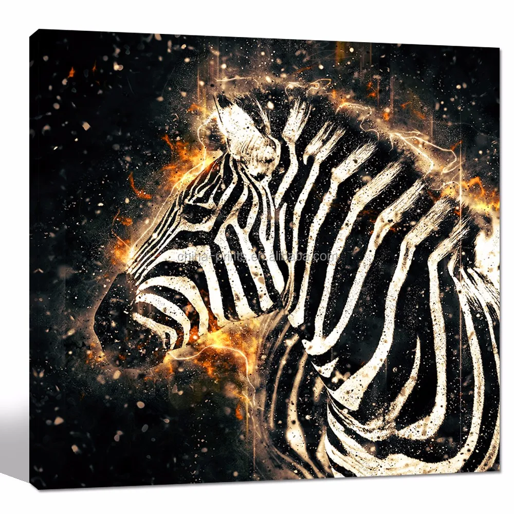 African Zebra With Fire Wall Art Abstract Animal Picture Giclee Artwork Modern Black And White Canvas Art Buy Zebra Wall Art Ocean Canvas Artwork Black And White Canvas Art Product On Alibaba Com