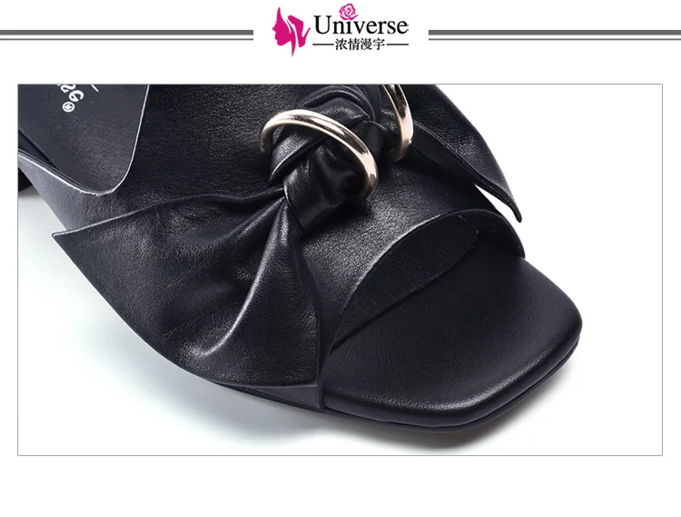 leather slides mules