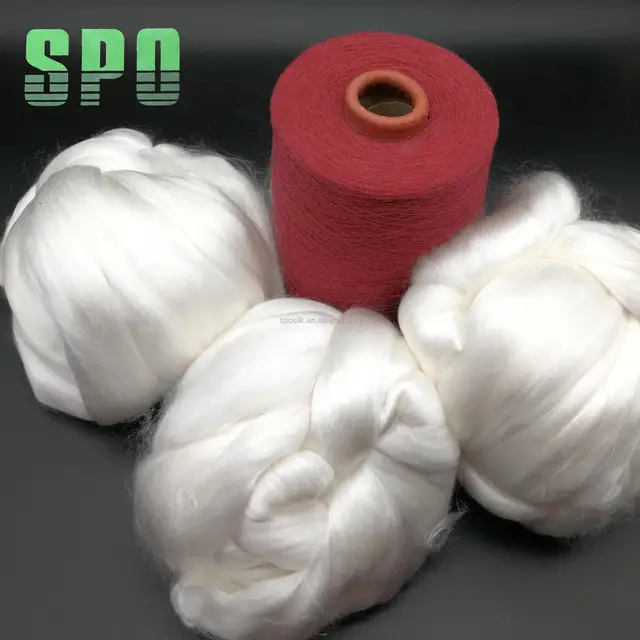 8cm length raw white for waste silk yarn knitting free sample