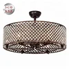 Ul Cul Doe Hand Pull Retro Bronze Antique Fan Energy Saving Modern Decorative Crystal Ceiling Fan Light With Remote Control