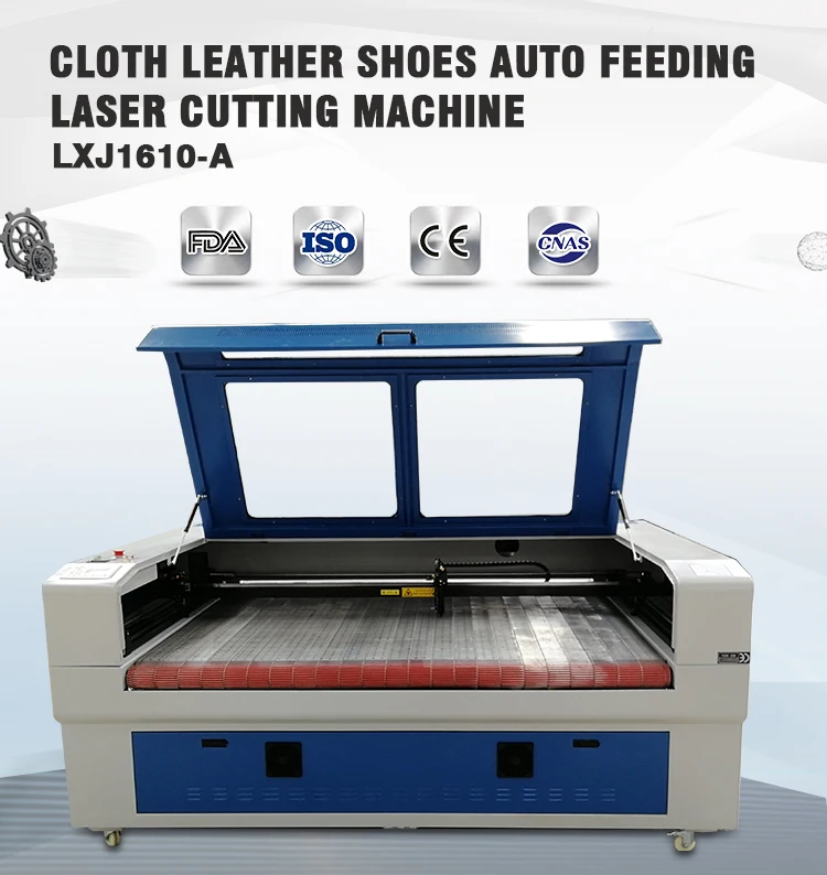 Multifunction 1600*1000mm auto feeding fabric cloth leather wood cutting and engraving laser machine cnc