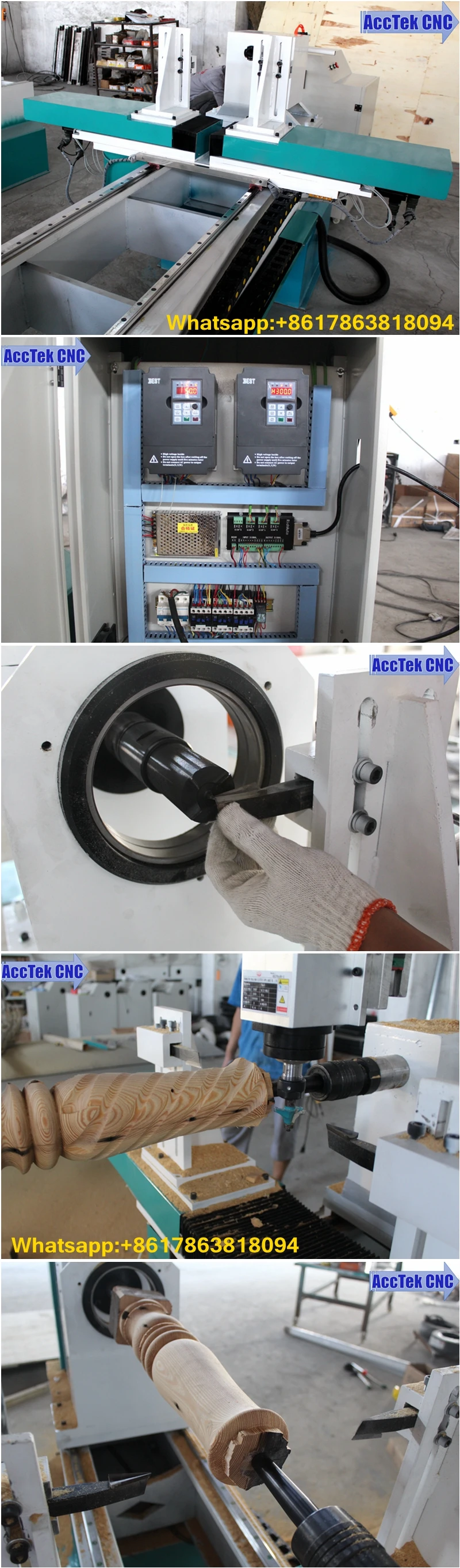 Multifunctional 0.001mm high accuracy automatic wood cnc lathe