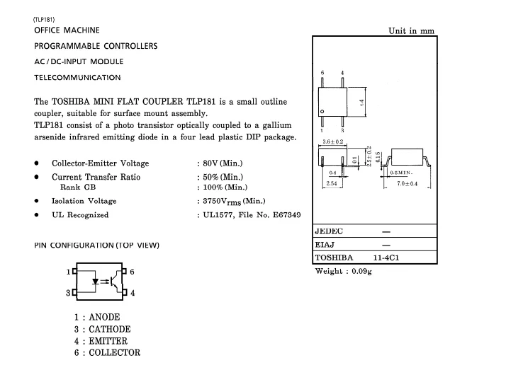 Smart Bes Electronic Components Supplies Ic Tlp181 P181 Gb Optical