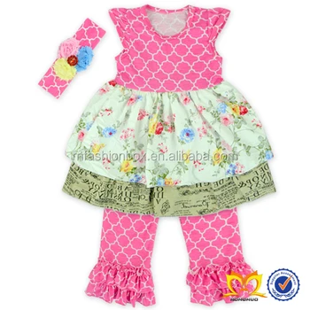 Hot Sale Boutique Spring Toddler Girls Clothing Latest Children