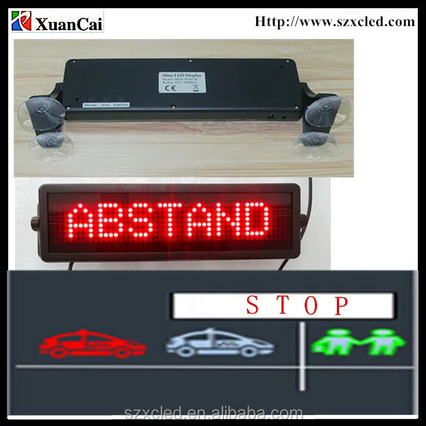 Wireless RF remote control calling fixed ABSTAND reminding words rear window LED car sign