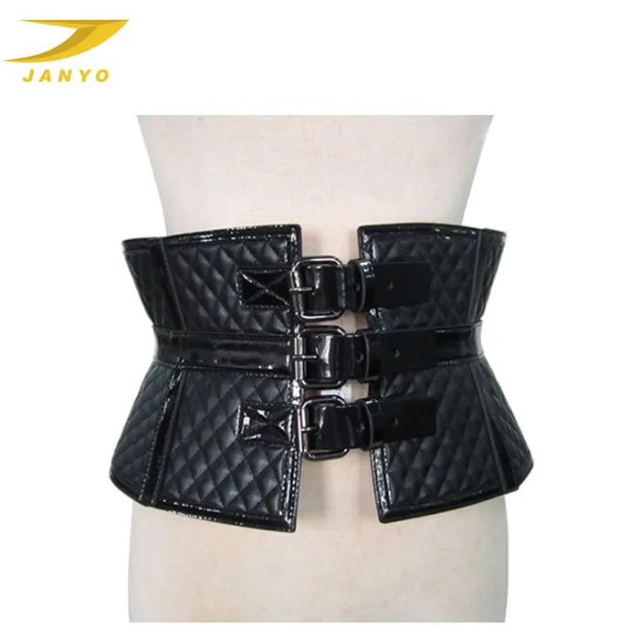 JANYO professional customized popular funky luxury black wide belt for women