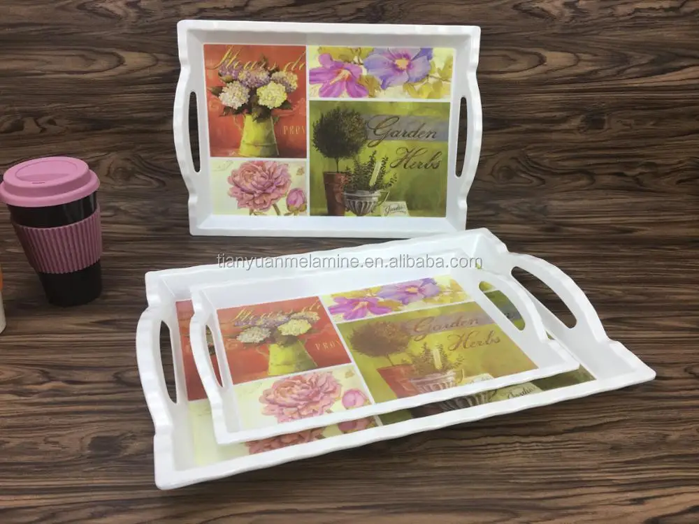 2019 Wholesale New Design Printing Melamine Plastic Serving Tray Buy Serving Tray,Cheap