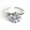 2018 Most Popular 925 silver ring mounting for mother flower shape zircon ring ladies rotating rings for womens