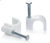 PACK OF 100 WHITE 5MM FIX ROUND CABLE CLIPS FOR TELEPHONE CABLE ETC