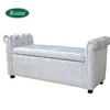 Reatai white ice velvet unfoldable storage bedroom bench with arm for modern life