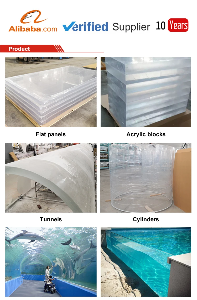 Customized manufacturer acrylic glass 50mm for swimming cylinder aquarium pools