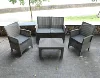 CHEAPEST Garden Furniture Set/2+1+1/ +Coffee Table- White Metal Frame and cushions