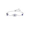 Popular Turkey eye design CZ diamond setting 925 Sterling silver chain bracelet