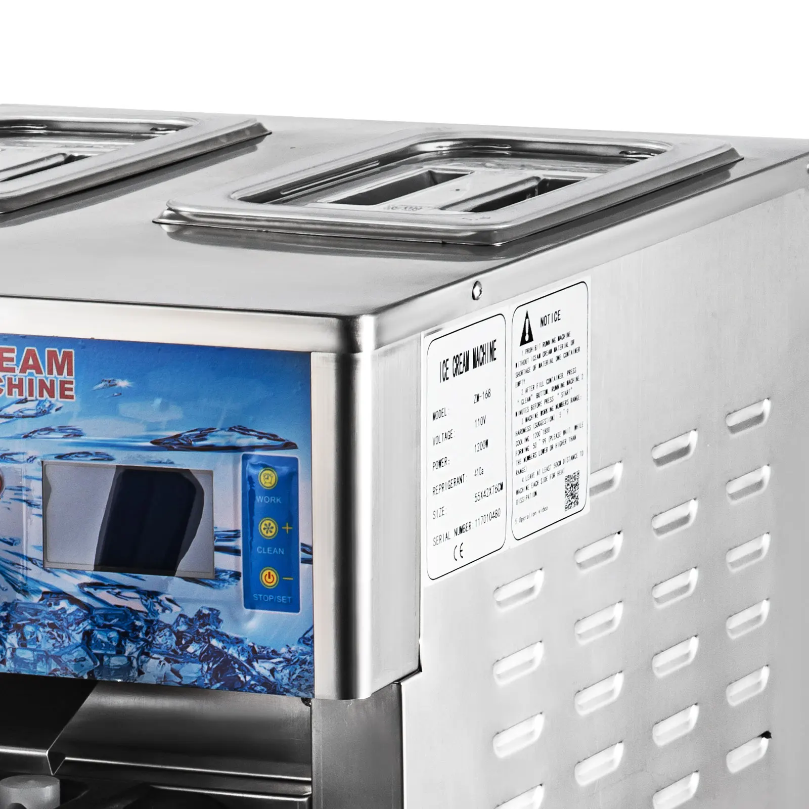 Best Selling Ice Cream Freezer Machine 3flavor Yogurt Maker 18l/h Lcd