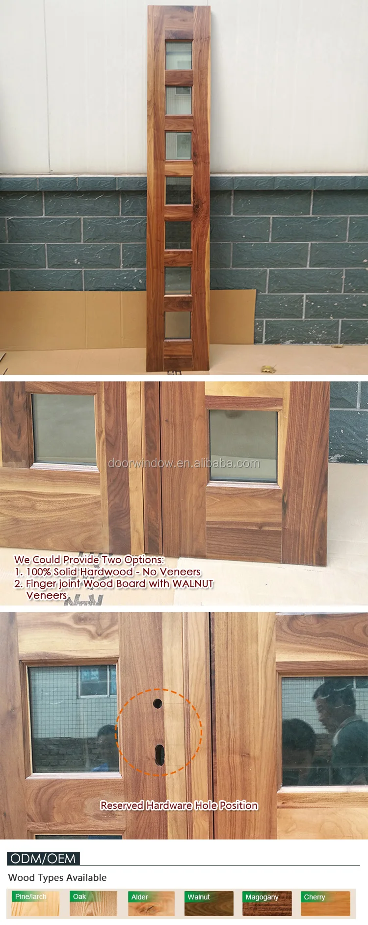 China factory wooden single main door design 100% walnut natural color flush door for decoration