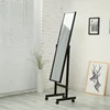 36*40*152cm Wood veneer wrapped frame floor mirror with wheels