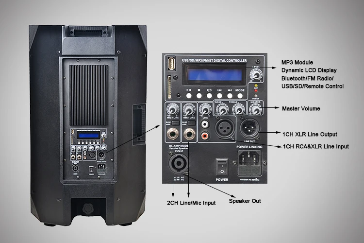 Accuracy Pro Audio Cac15apusb-bt 350w 15 Inch Powered Speaker ...