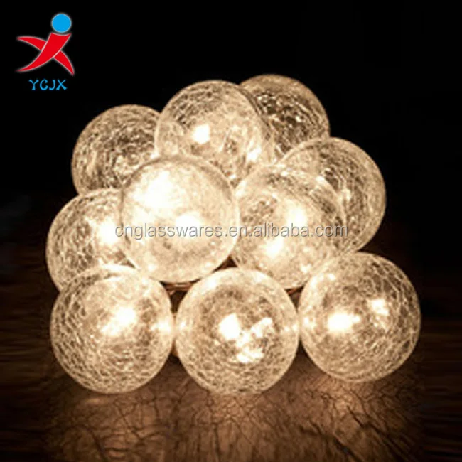 The Line Drop Light Accessories Hanging Led Solar Crackle Glass Ball Led Globe