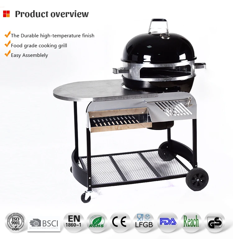 Outdoor Grill Rack And Topper Pizza Ring Cover Trolley Table Kettle