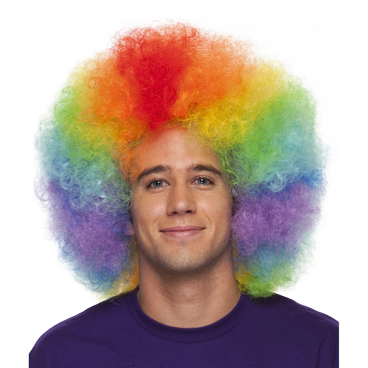 Cheap Party Wig Synthetic Afro Rainbow Wig Buy Rainbow Wig,Short Colorful Wig,Rainbow Color