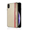 Color block leather carbon fiber case for iphone XS XR XS Max back cover