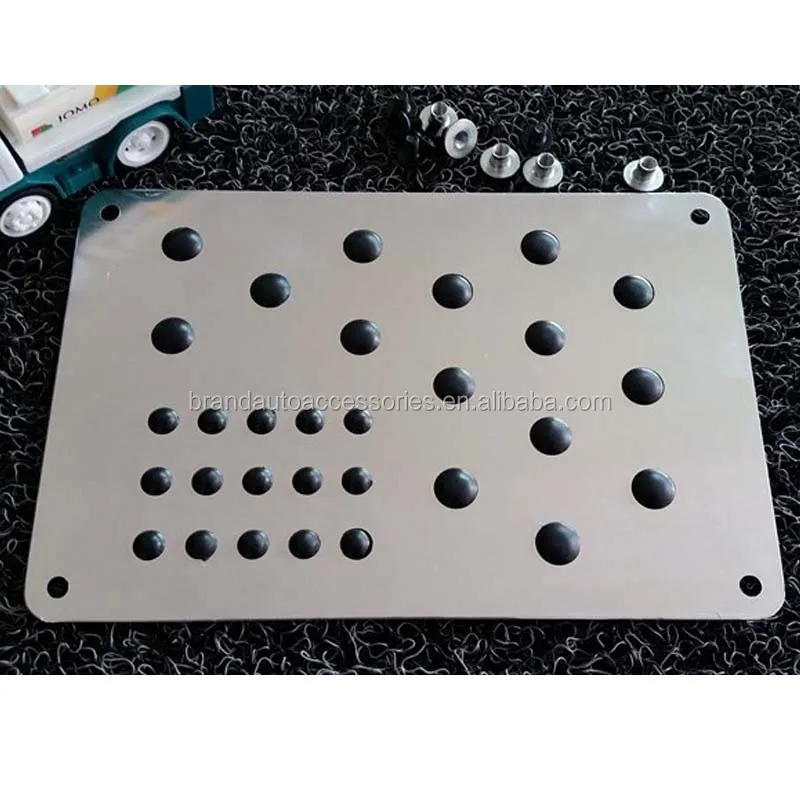 Driver Foot Plate For Floor Mats Stainless Aluminium Heel Pad