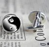 Ying and Yang Cufflinks Cuff links Gift for Him Round Glass Cuff