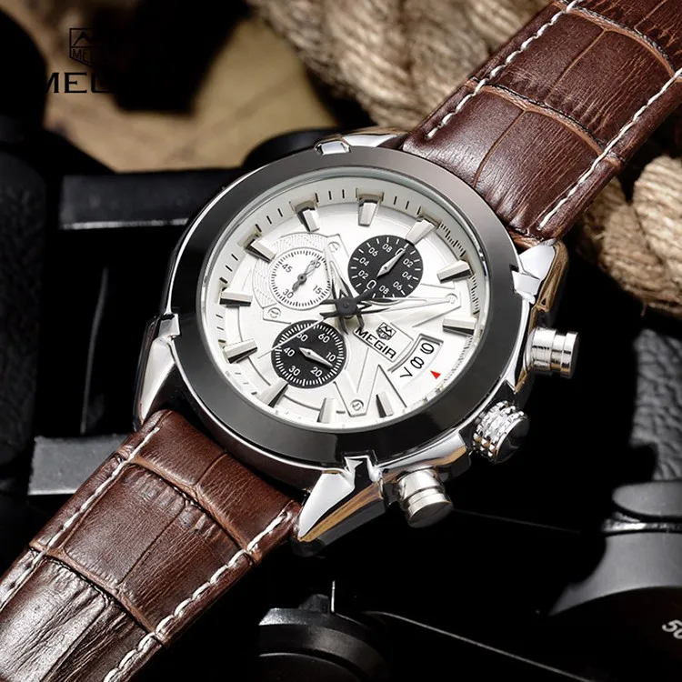 Megir Brand Watch For Man Military Chronograph Wrist Watches Men Army ...