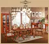 Red Dining set Oak wood dining table and chairs