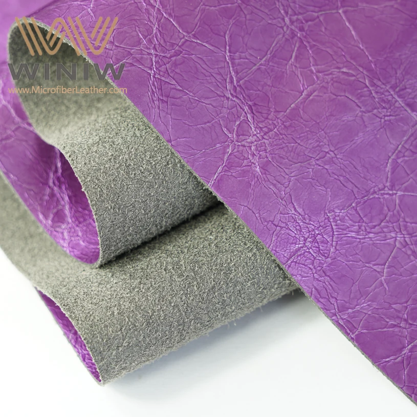Microfiber Artificial Leather Purple Vinyl Fabric