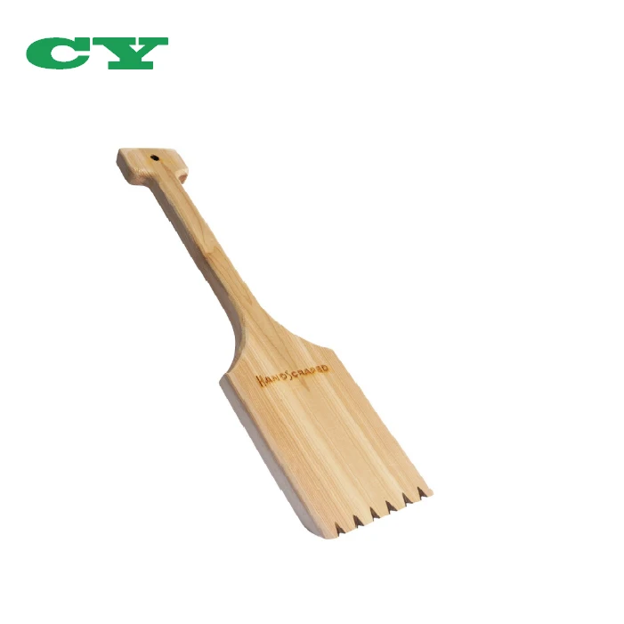 Long Handle Professional Cedar Wood Bbq Grill Scraper Buy Bbq Grill