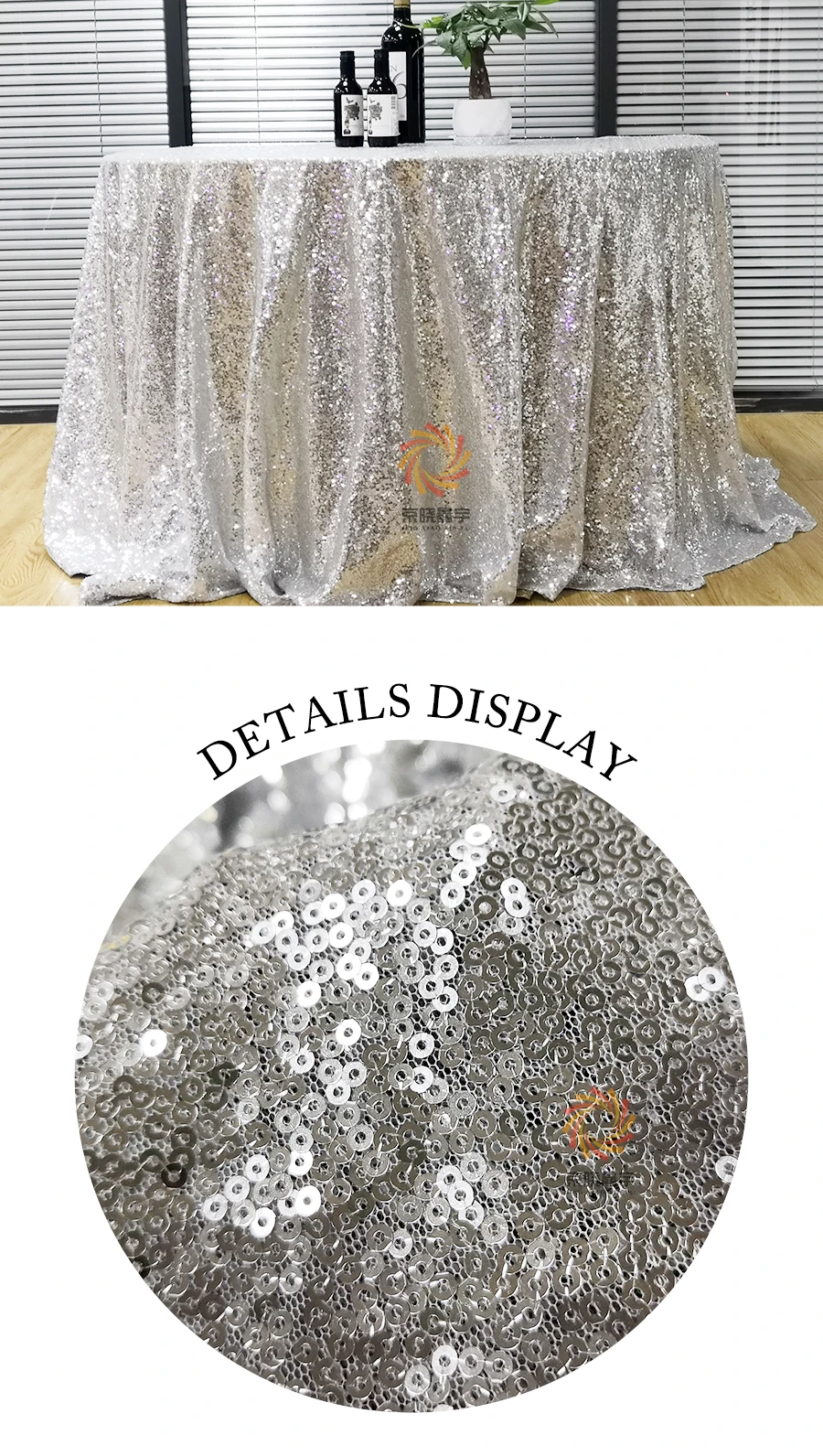 Amazon Luxury Silver Round Sequined Tablecloths Wedding Buy Round
