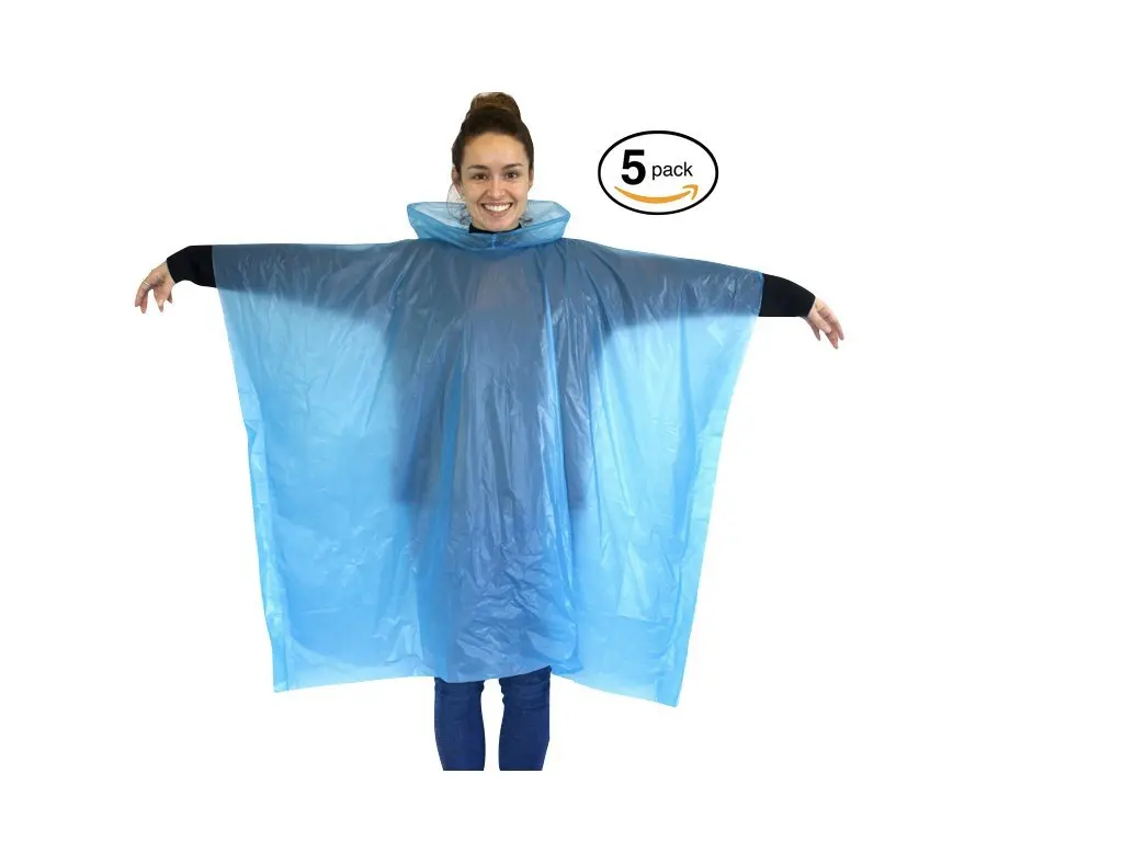 Eco-friendly Emergency Poncho by Jungle Proof | Disposable Waterproof Packable Rain Ponchos | 5-pack & 10-pack