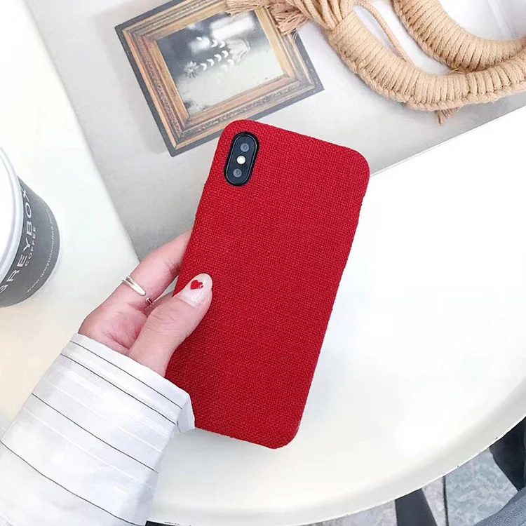 Blank Solid Color Fabric Cloth Mobile Case For Iphone 8Plus Xs Max