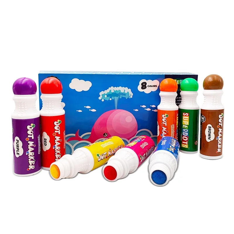 6 Different Glitter Inks Paint Marker Daubers Set Ch-2851 For Toddlers ...