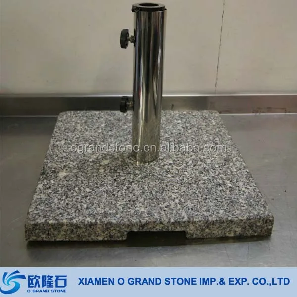 Outdoor Black Round Granite Parasol Umbrella Base Parts Wite Wheels