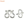 SLand Jewelry Manufacturer wholesale findings W & M & S shape 925 Sterling Silver Hook Clasps for DIY bracelets making