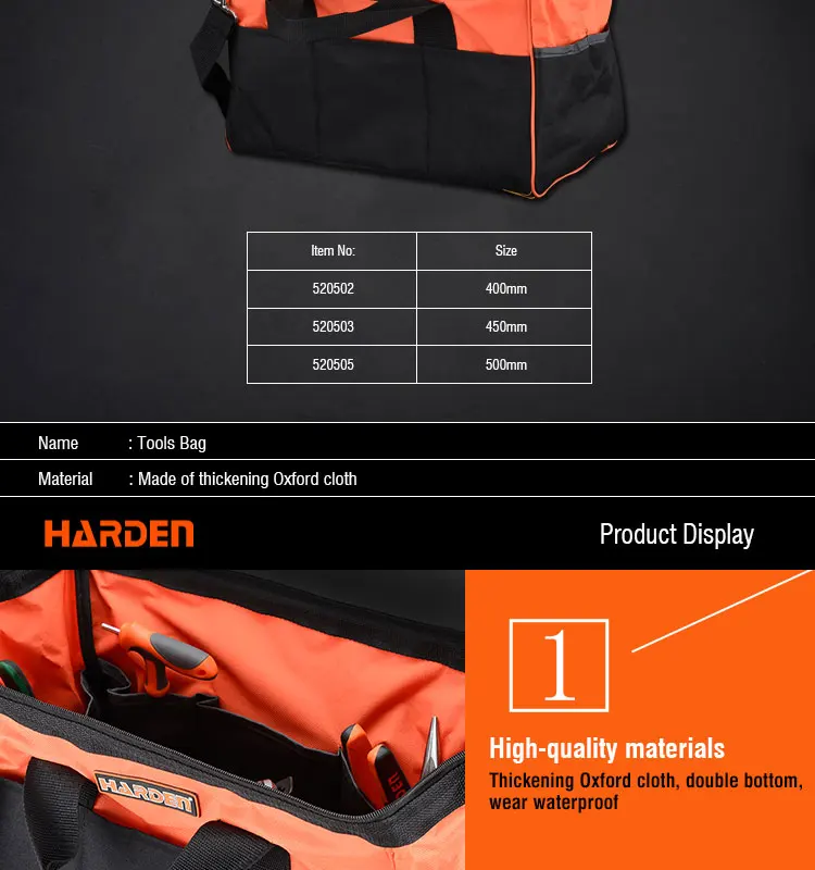 Harden Professional Heavy Duty Custom 400mm 450mm 500mm Handle Oxford