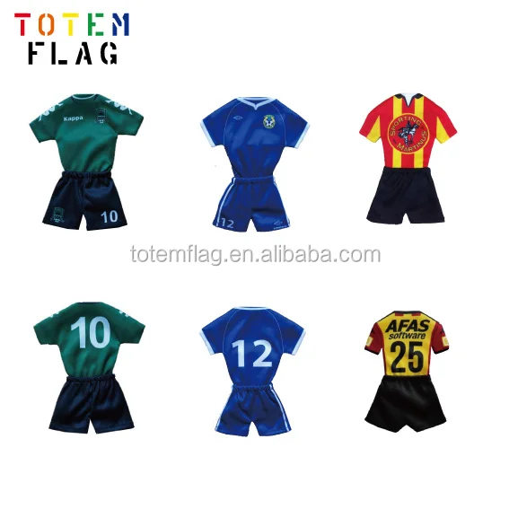 Custom football mini kits, car window mini shirts with logo