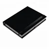 wholesale custom logo a5 black pu leather notebook with bookmark string